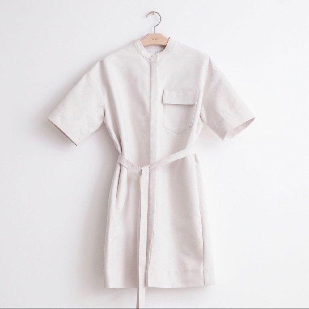 CO shortsleeve belted mini dress